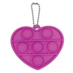 Fidget Popper Heart Shape with Keychain - Full Color Imprint -  