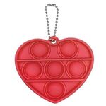 Fidget Popper Heart Shape with Keychain - Red