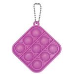 Fidget Popper Square Shape w/Keychain - Full Color Imprint - Purple