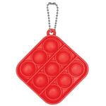 Fidget Popper Square Shape w/Keychain - Full Color Imprint - Red