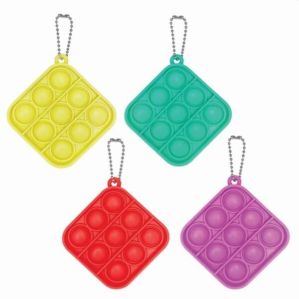 Main Product Image for Fidget Popper Square Shape with Keychain