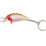 Fishing Lure Keychain with Clasp - White-red-yellow