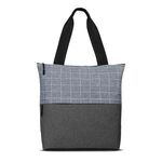 Flannel Check Accent Tote Bag - Gray