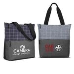 Flannel Check Accent Tote Bag -  