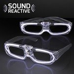 FLASHING LED 80S STYLE SHADES, SOUND REACTIVE - White