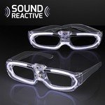 FLASHING LED 80S STYLE SHADES, SOUND REACTIVE - White