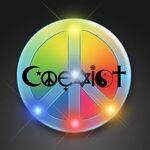 Buy Flashing Rainbow Peace Sign Blinkies on Lanyards