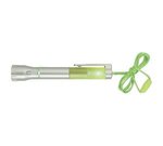 Flashlight with Light-Up Pen - Silver With Lime