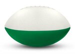 Foam Footballs - 3" Long - White Top - White/Kelly Grn