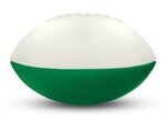 Foam Footballs 7" Long (8.75" Arc Length) Middie - White Top - White/Kelly Grn