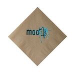 Foil Stamped 1-Ply Kraft Beverage Napkin - Kraft