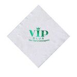 Foil Stamped 1-Ply Linen Embossed Beverage Napkin - White