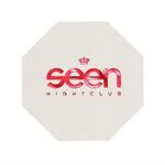 Buy Foil Stamped 40 Pt. White Octagon Coaster USA Made