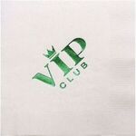 Foil Stamped White Beverage Napkin - White