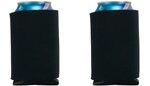 Folding Foam Can Cooler 2 sided imprint - Black