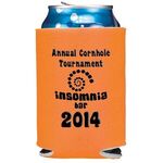 Folding Foam Can Cooler 2 sided imprint - Neon Orange