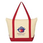 Folksy Cotton Tote Bag - Natural Red