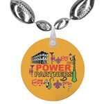 Football Shaped Combo Beads with Imprint Direct on Disk - Silver