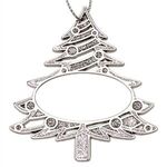 Glitter Tree Christmas Ornament - Shiny Nickel