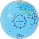Buy Custom Printed Globe Beach Ball - Blue 12"