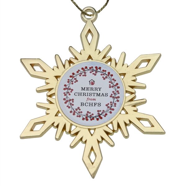 Main Product Image for Promotional Gold Snowflake Christmas Holiday Ornament
