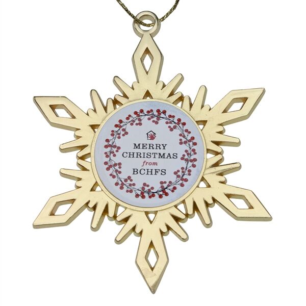 Main Product Image for Promotional Gold Snowflake Christmas Holiday Ornament