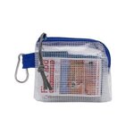 Golf Safety & First Aid Kit in a Zippered Clear Nylon Bag - Blue