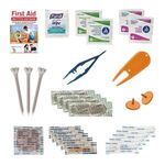 Golf Safety & First Aid Kit in a Zippered Clear Nylon Bag -  