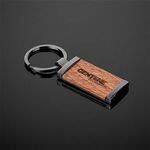 Buy Grafton Gunmetal & Wood Rectangular Key Chain