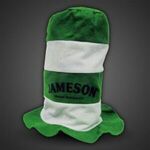 Green & White Striped Stove Pipe Top Hat - Bright Green