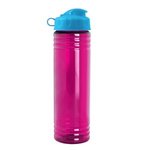 Halcyon Water Bottles with Flip Top Lid - 24 oz. - Transparent Fuchsia