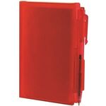 Hard Cover Notepad with Pen - Translucent Red