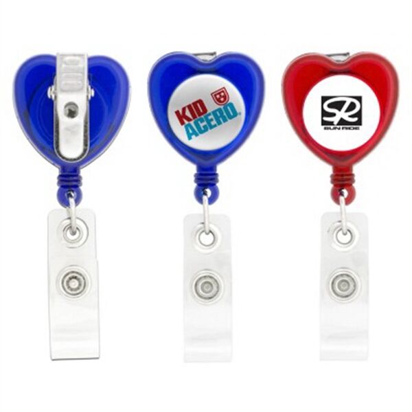 Main Product Image for Heart-Shaped Retractable Badge Holder
