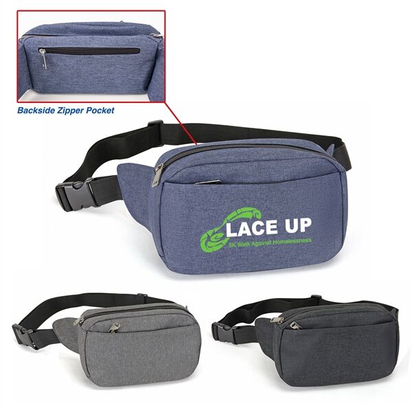 Main Product Image for Custom Printed Heathered Fanny Pack 3 pockets