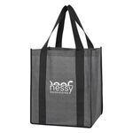 Heathered Non-Woven Shopper Tote Bag - Black With Gray