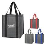 Heathered Non-Woven Shopper Tote Bag -  