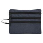 Heathered Tech Accessory Travel Bag - Navy Blue