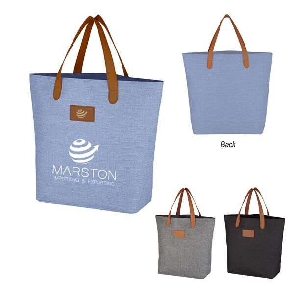 Main Product Image for Custom Printed Heathered Tote Bag