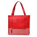 Hexagon Pattern Non-Woven Tote - Red