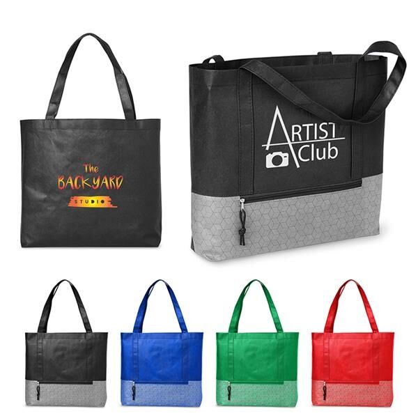 Main Product Image for Advertising HEXAGON PATTERN NON-WOVEN TOTE