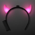 Hot Pink Devil Horns with LEDs -  