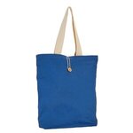 Imprinted 11.5 Oz Portland Button-Up Canvas Tote - Royal Blue/Natural