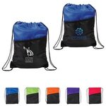 Imprinted Drawstring Backpack & Zipper Two-Tone -  