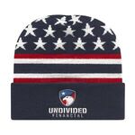 Buy In Stock Flag Knit Cap with Cuff Embroidered