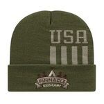 Buy Embroidered In Stock Patriotic Knit Cap with Cuff