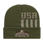 Buy Embroidered In Stock Patriotic Knit Cap With Cuff