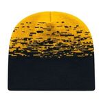 In Stock Static Pattern Knit Beanie - Black-gold