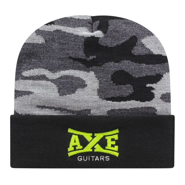 Main Product Image for Embroidered Urban Camo Knit Cap With Cuff