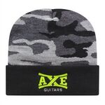 In Stock Urban Camo Knit Cap with Cuff - Urban Camo-black