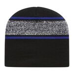 In Stock Variegated Striped Beanie - Black/true Royal